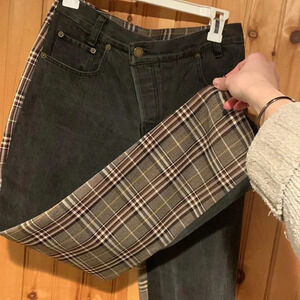 MONSE half and half plaid pants
